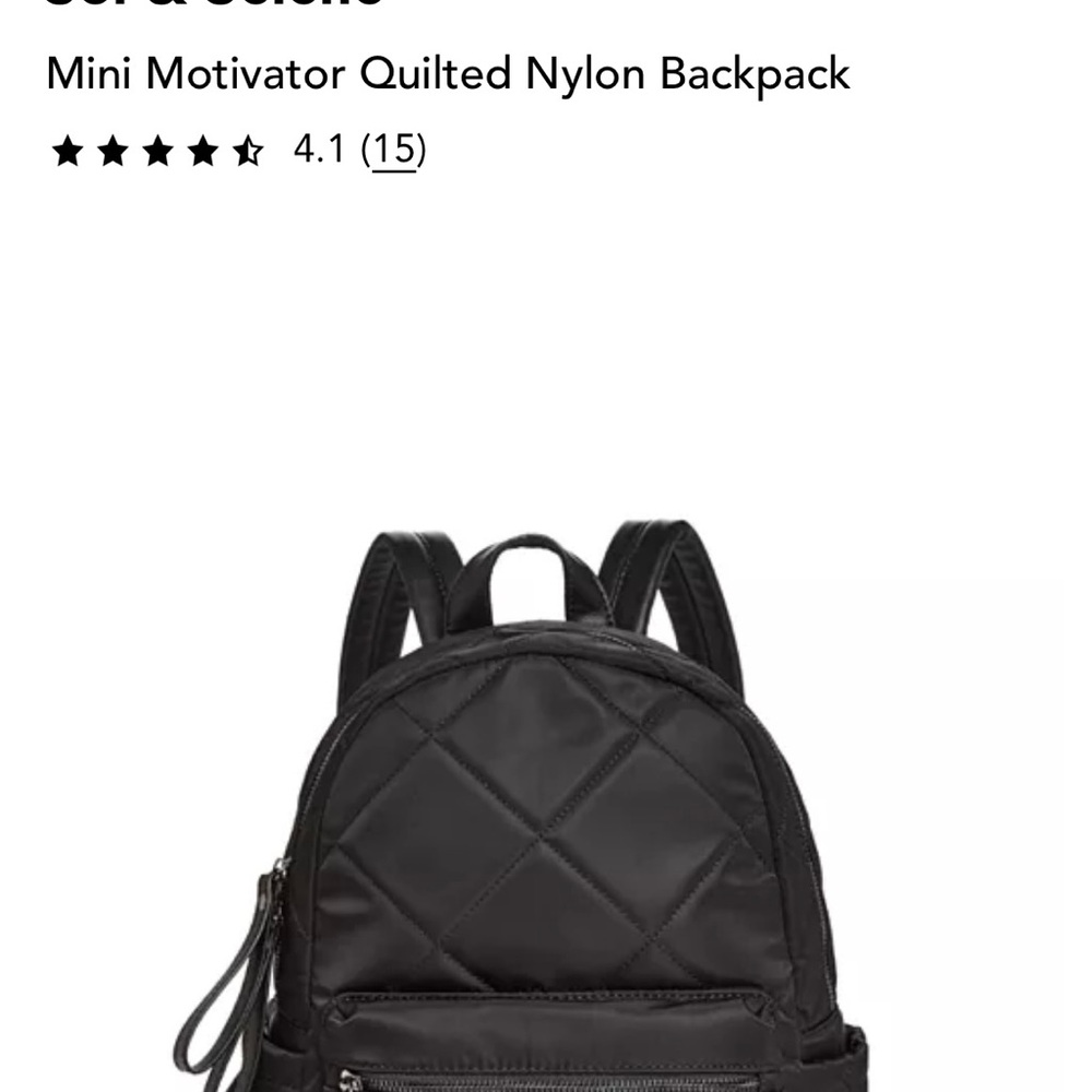 LimeLife by Alcone Black Quilted Backpack Keychain - Picture 13 of 14